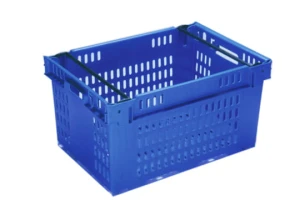 Pojemnik plastikowy ażurowy z ruchomymi ramionami 600x400x300 mm